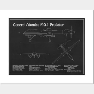 General Atomics MQ-1 Predator - Airplane Blueprint Plans - PD Posters and Art